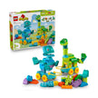 LEGO DUPLO 3 in 1 Dinosaurs on Wheels building set with colorful dinosaur figures on wheels for toddlers aged 3 and up.
