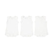 BR BABYVEST SLEEVELESS 3 pack white cotton baby vests with snap button closures and envelope necklines