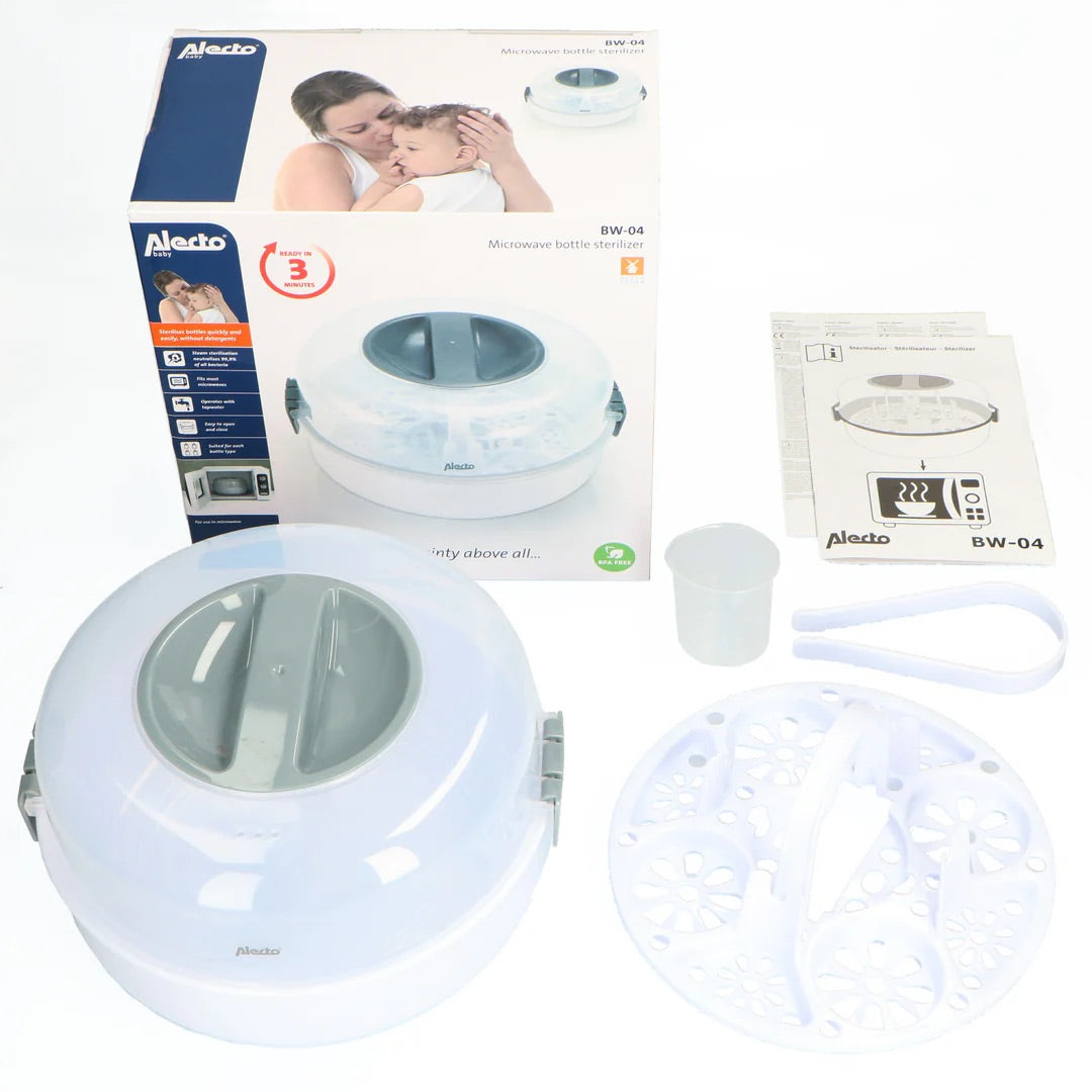 Alecto BW-04 - Microwave bottle sterilizer, white - ChelinoBaby Online
