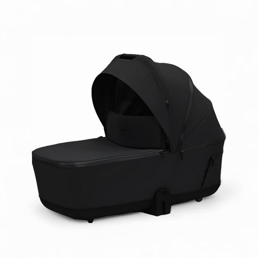 Bella III Black Carry Cot offering safety and elegance for newborns up to 6 months.