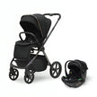 Bella III Black stroller and Tulip i-Size car seat travel system in black.