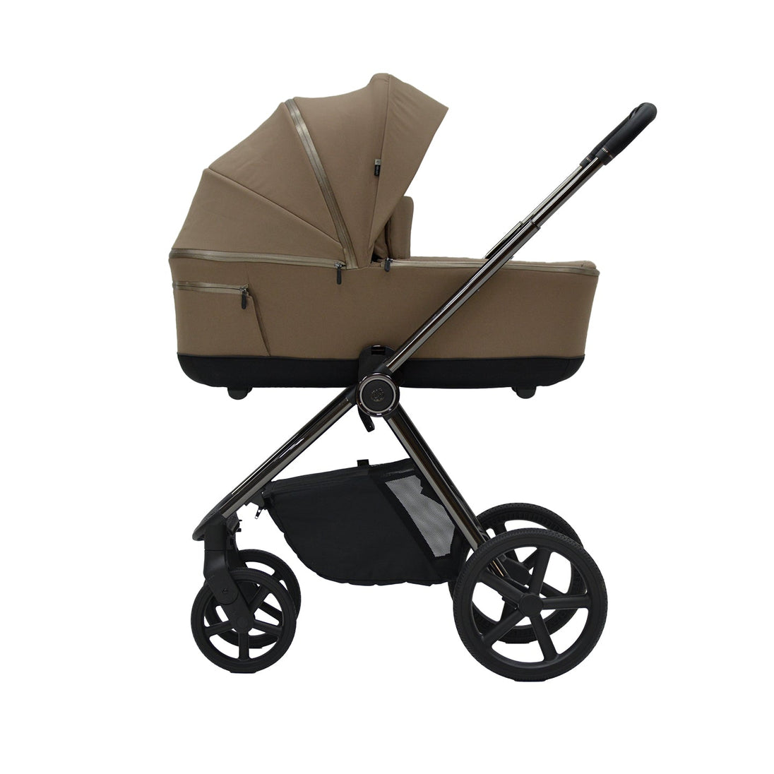 Bella III Mocca stroller and carry cot 2-in-1 travel system in sleek mocca finish.