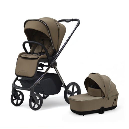 Bella III Mocca stroller and carry cot 2-in-1 travel system in elegant design.
