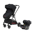 Chelino Lazer Travel System black stroller and infant car seat combo for infants up to 22 kgs
