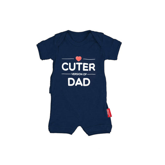 Navy Baby Republic Cuter Version Of Dad cotton romper with graphic print and snap buttons