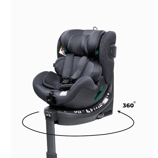 Falcon S i-Size Car Seat in black with 360-degree rotation and side impact protection for children from birth to 12 years