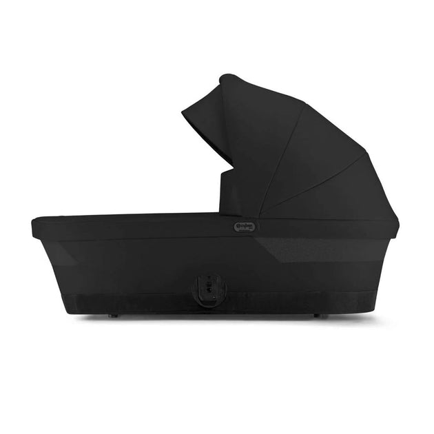 Gazelle S Cot in Moon Black with ergonomic design for infants.