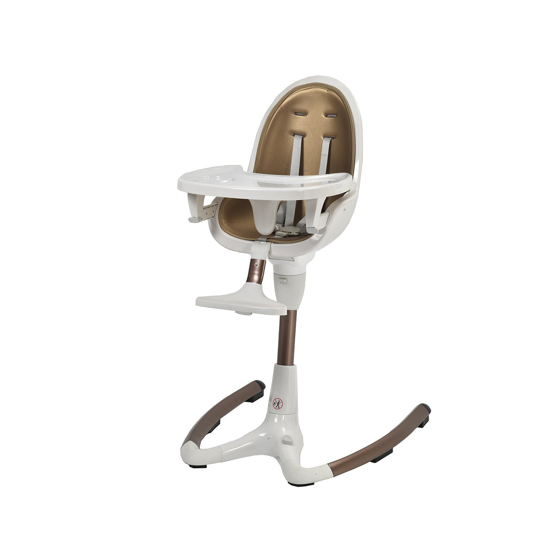 Stylish Hot Mom High Chair in White and Rose Gold design.