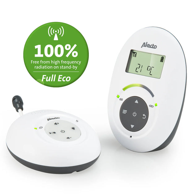 Alecto DBX-125 - Full Eco DECT baby monitor, white/anthracite - ChelinoBaby Online