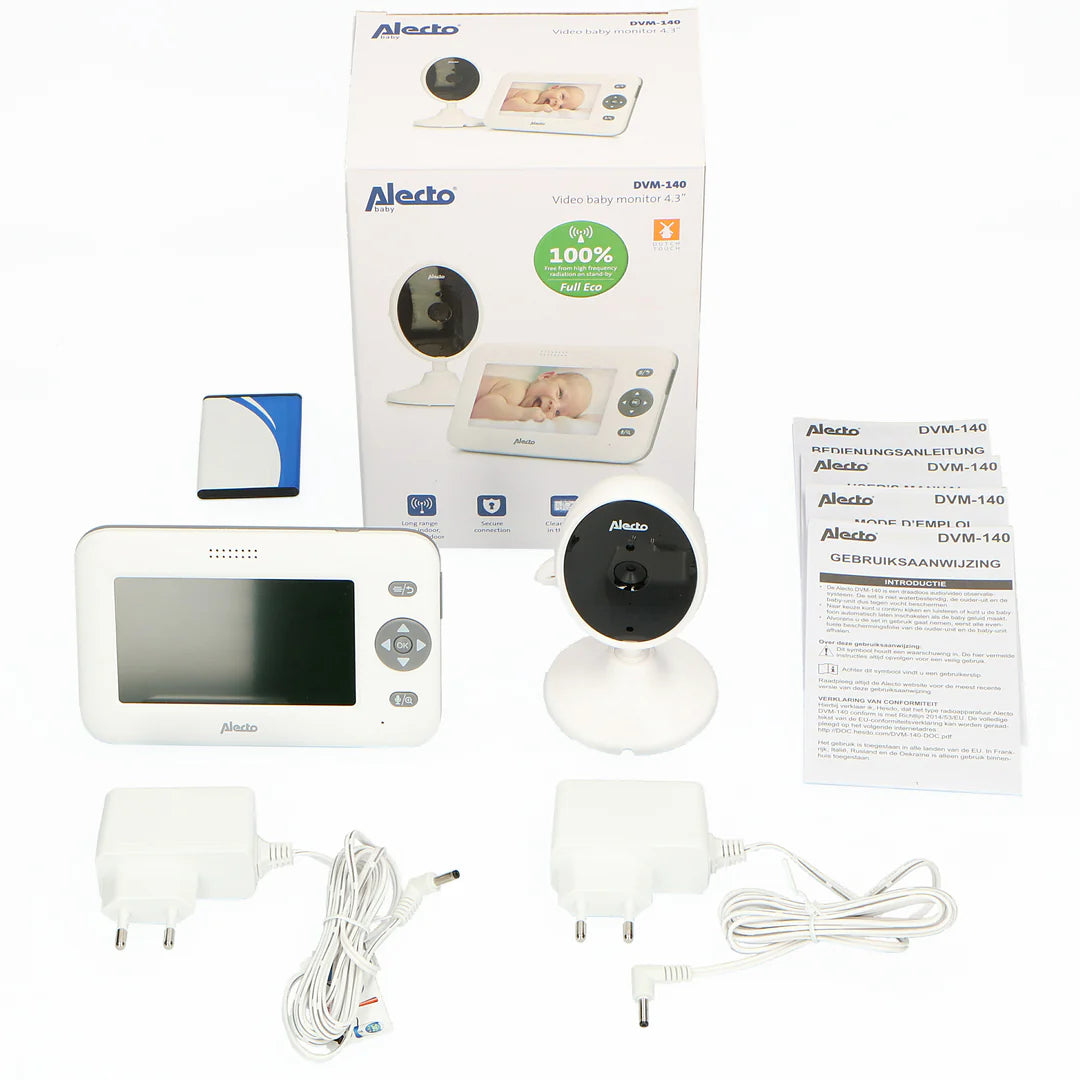 Alecto DVM-140 - Video baby monitor with 4.3" colour display, white - ChelinoBaby Online