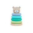 Stacking toy with Nate the bear topper, colorful rings for infants and toddlers, ING Cutie Stacks.