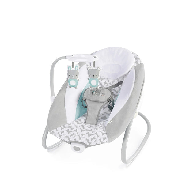 Ingenuity SmartBounce Auto Bouncer in Raylan design with plush seat and adorable characters.