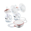 Tommee Tippee Made For Me Double Electric Breast Pump with USB rechargeable unit, dual suction cups, and adjustable settings for comfortable milk expression.