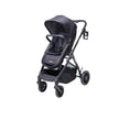 Onida Flex II Stroller in black with sleek design and agile wheels.