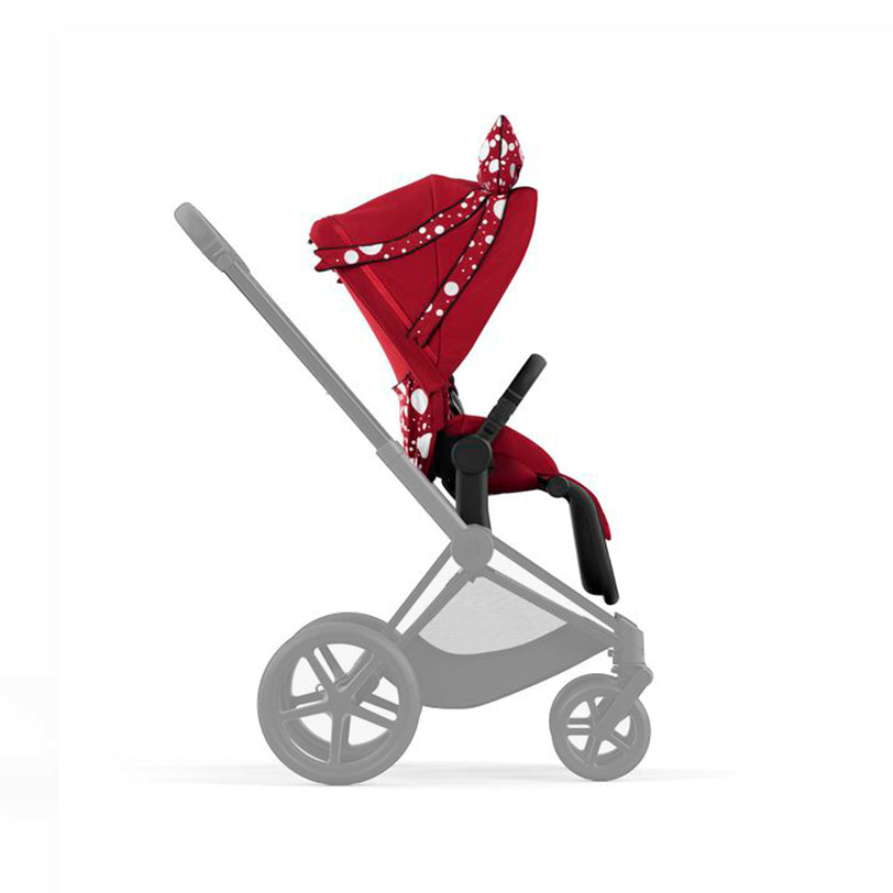 PRIAM/ e-PRIAM Lux Seat Pack - Jeremy Scott PettiCoat with red floral design and extendable sun canopy.