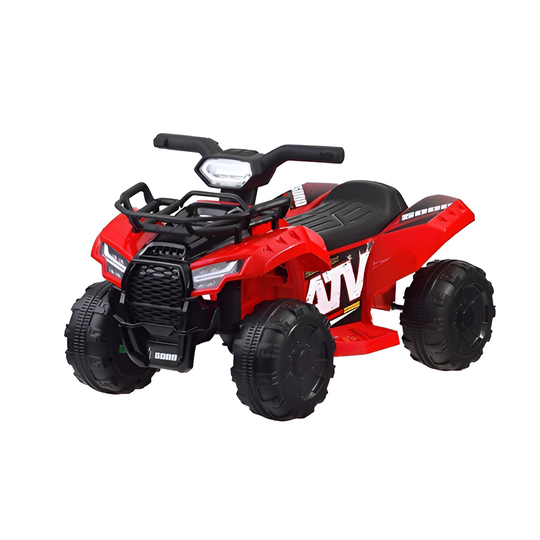 Red Quad Bike Ride-On for Kids, 12V mini ATV with rugged design.
