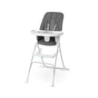 Ingenuity Sun Valley compact folding high chair in grey with adjustable tray and 5-point harness for babies.