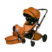 Luxury HotMom Cocoon Toffee stroller with reversible seat and bassinette.