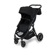 Black switchable wagon stroller with canopy and four wheels for infants and toddlers