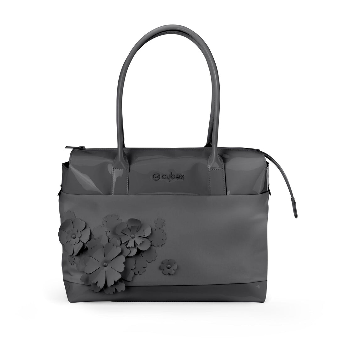Simply Flowers Changing Bag in Dream Grey with 3D petal design.