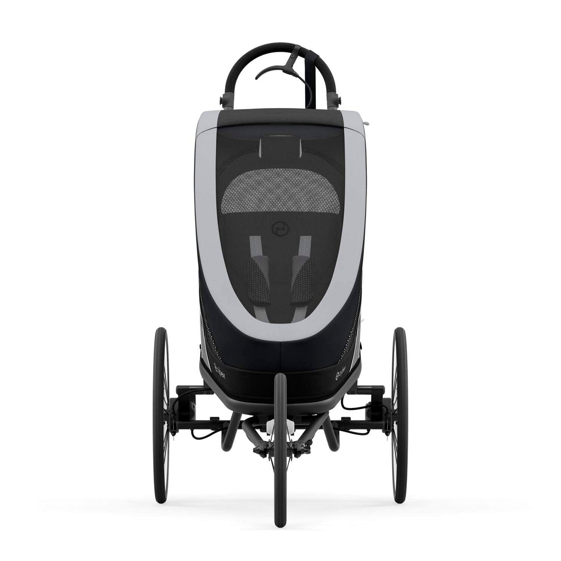 Cybex Zeno multisport running stroller cabinet combo with hands-free and cycling kits, suitable for children up to 22 kg.