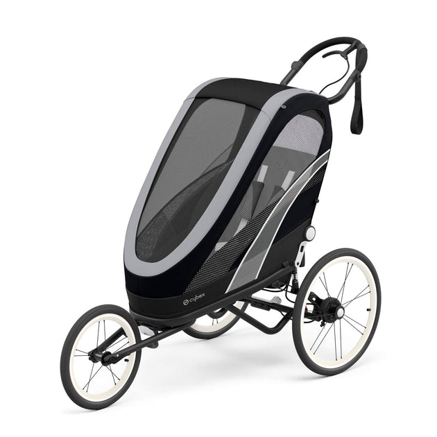 Cybex Zeno multisport running stroller and cabinet combo with cycling kit.