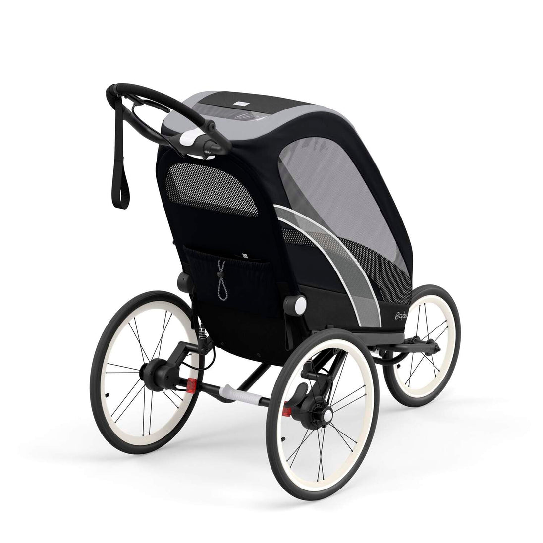 Cybex Zeno multisport running stroller with cycling and hands-free running kits.