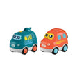 HE0538 Cartoon Vehicle 2-Piece set with colorful toy cars for kids.