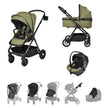 Viano Matrix 3 in 1 Travel System in Sage, versatile stroller for modern families.