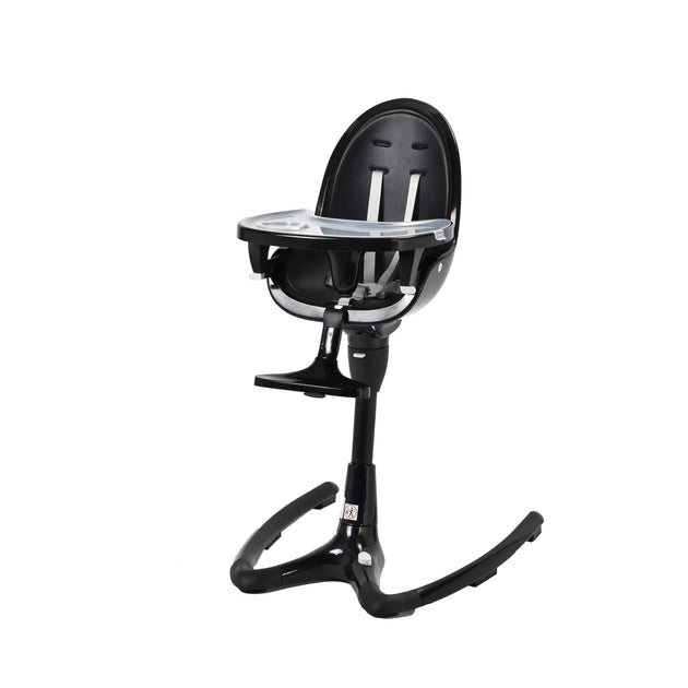 Modern black high chair for babies by Hot Mom, stylish and functional.