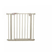 Steel safety gate with easy close system and double locking mechanism for child safety.