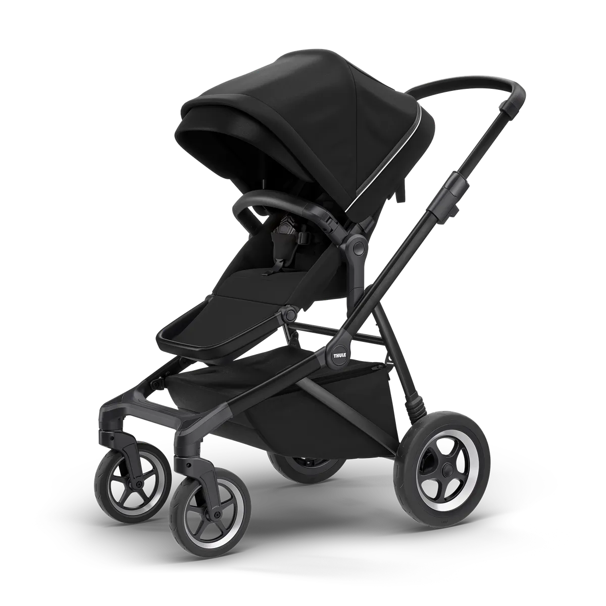 Thule Sleek black stroller for active parents with Joie Parcel™ LX features