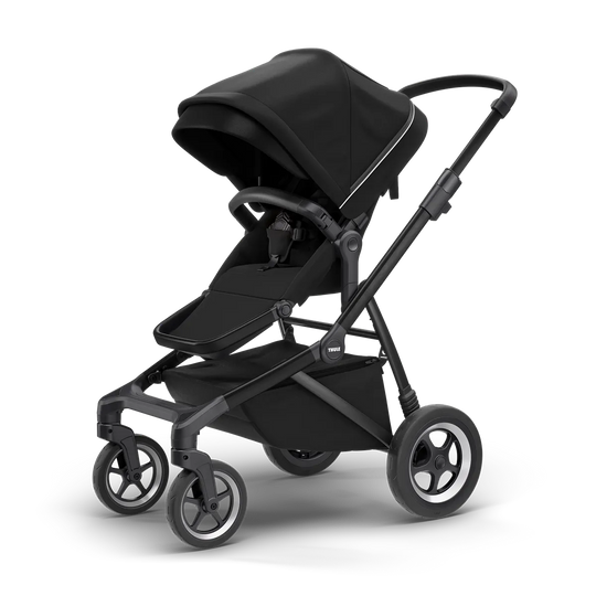 Thule Sleek black stroller for active parents with Joie Parcel™ LX features