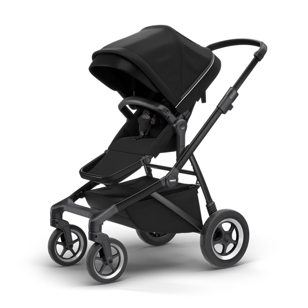 Thule Sleek black stroller for active parents with Joie Parcel™ LX features