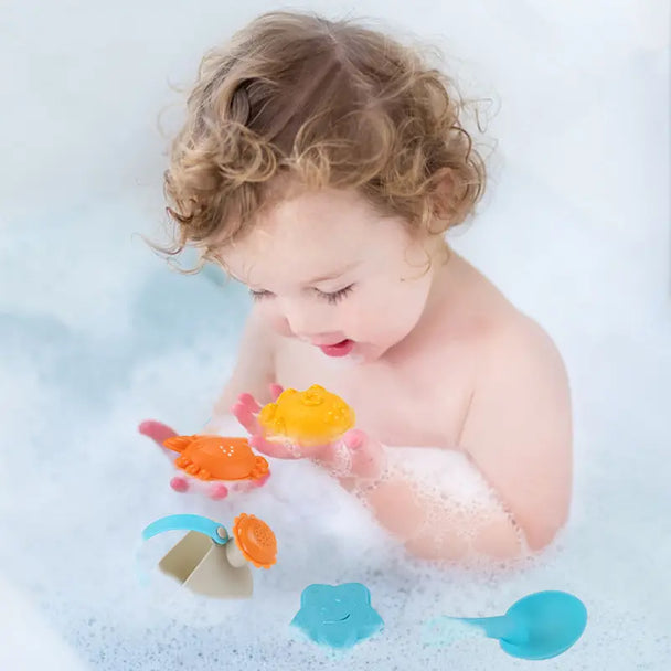 Huanger Water Bath Toy set with vibrant colors and playful designs for kids.