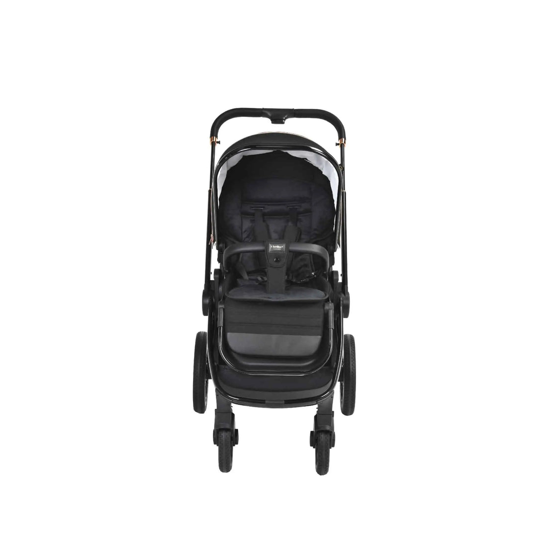 Bella Shiny Black & Gold Stroller - ChelinoBaby Online