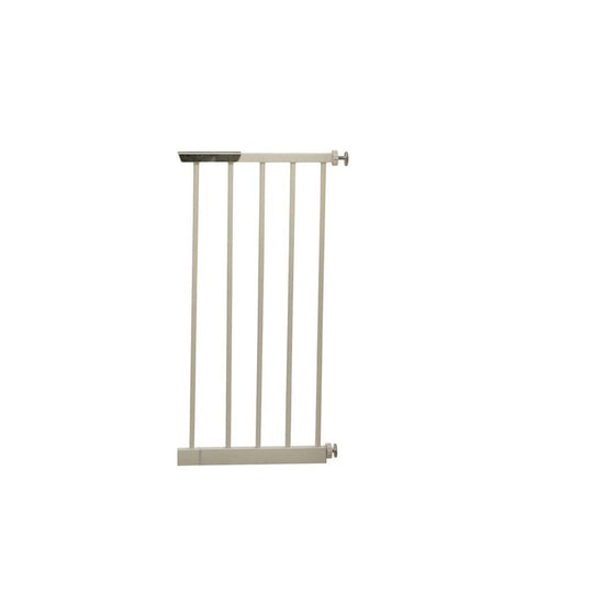 Steel safety gate extension panel with narrow bars and child-safe finish, 30cm width