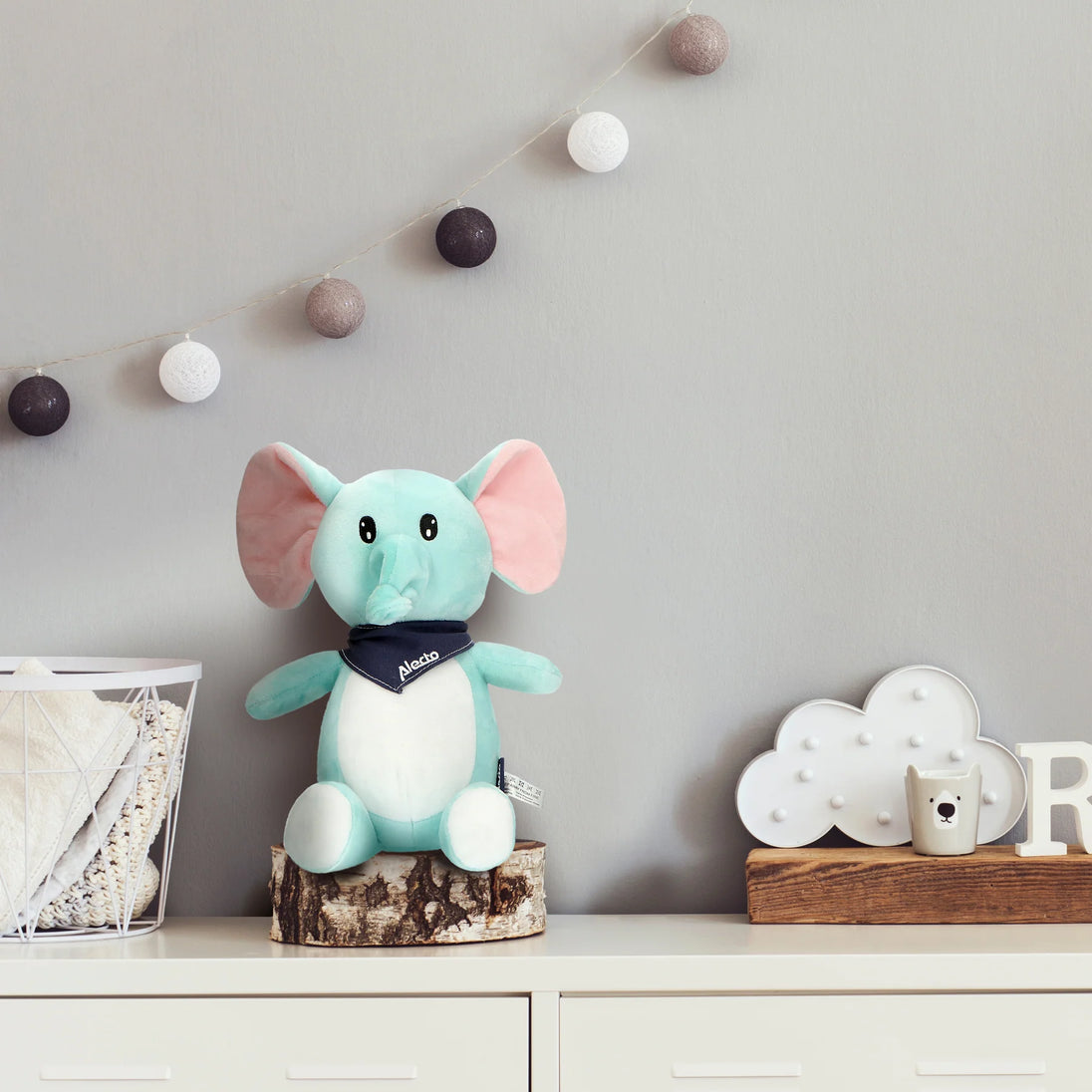 Alecto BC350 - Cuddly elephant with soothing sounds and night light - ChelinoBaby Online
