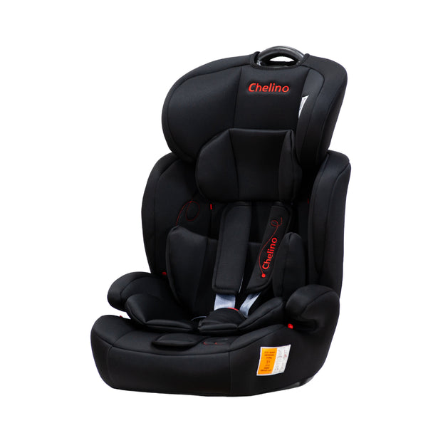 Aries III Car Seat booster in black and grey for children aged 9 months to 12 years with safety certified design