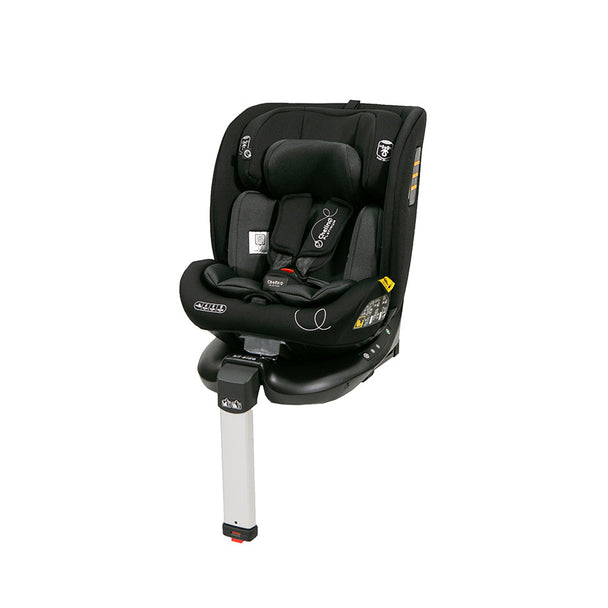 Atlantis II i-Size Stages Car Seat in black with four-stage rotation and enhanced child safety restraint system