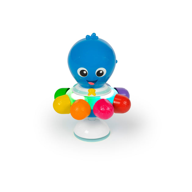 Baby Einstein Opus the Octopus spin and sea suction cup toy with colorful arms and light-up feature for sensory play
