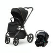 Bella III Black Stroller with Tulip Lux i-Size infant car seat in graphite finish for newborns to 36 months