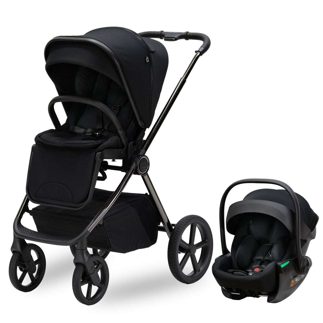 Bella III Black Stroller with Tulip Lux i-Size car seat travel system in graphite finish