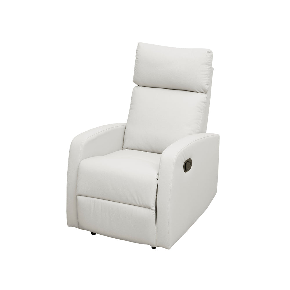 White CDEN Cisco Multifunctional Nursery Chair with PVC fabric and adjustable reclining design