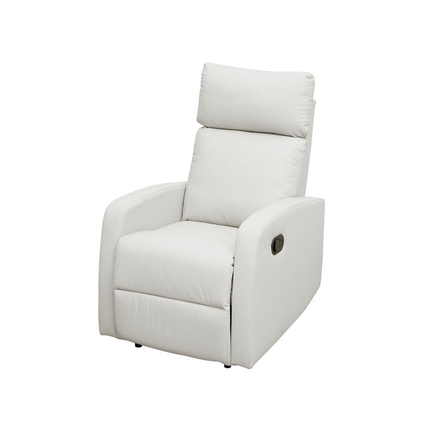 White CDEN Cisco Multifunctional Nursery Chair with PVC fabric and adjustable reclining design