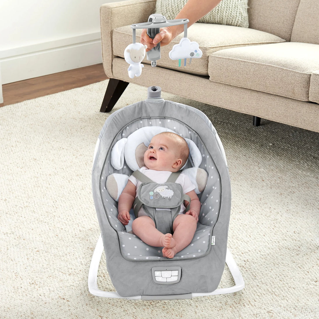 ING Infant to Toddler Rocker and Baby Bouncer Seat, Cuddle Lamb
