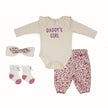 Baby 4 piece light pink floral velvet set with soft breathable fabric for newborns