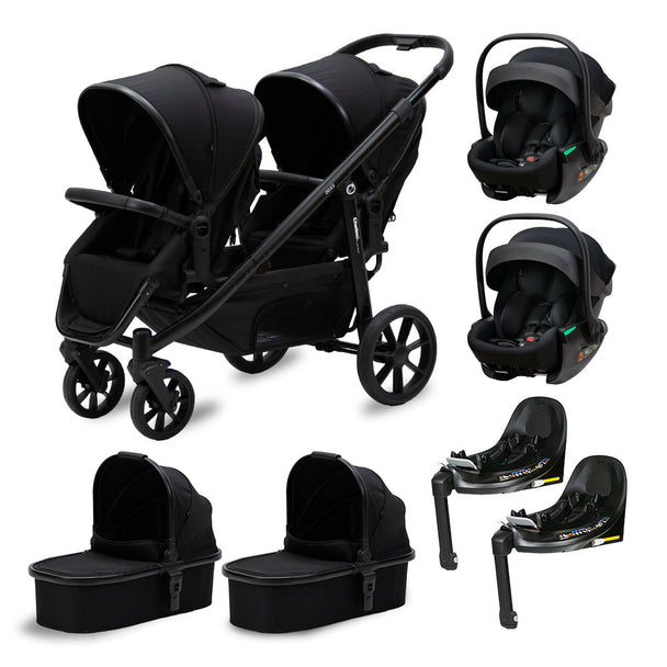 Deuce Twin 8 in 1 travel system with Tulip Lux i-Size car seat and stroller for twins