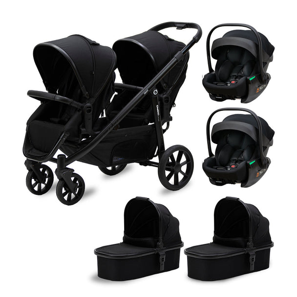 Deuce Twin 6 IN 1 travel system with Tulip Lux i-Size car seats and carry cots for twins