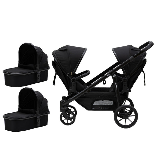 Deuce Twin Stroller 4 in 1 with carry cot for twins and young children
